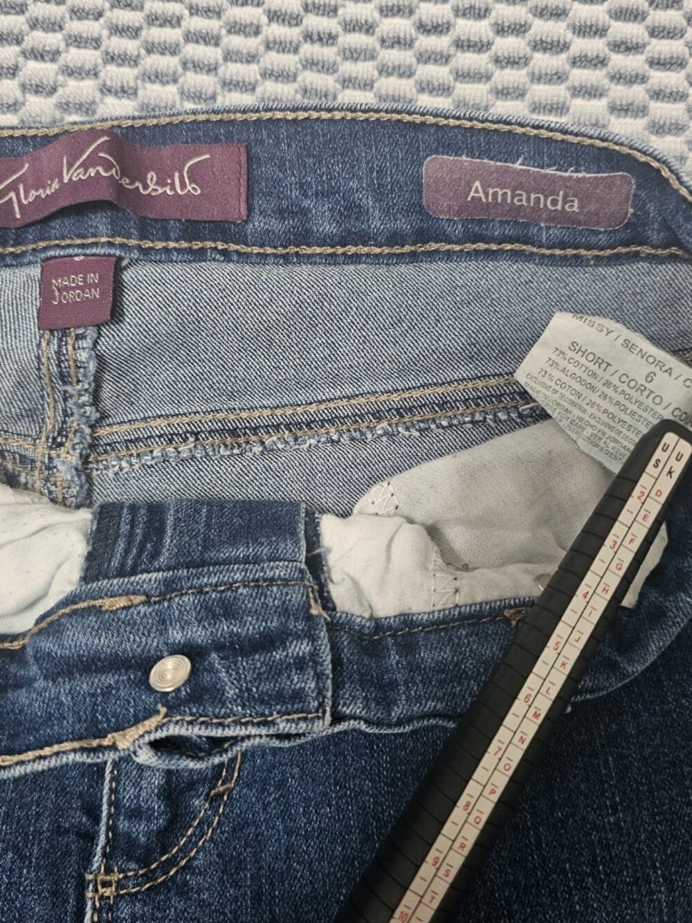 Gloria Vanderbilt Amanda Dark Wash Denim High Rise Jeans Altered- Size 6 Short - Picture 4 of 8